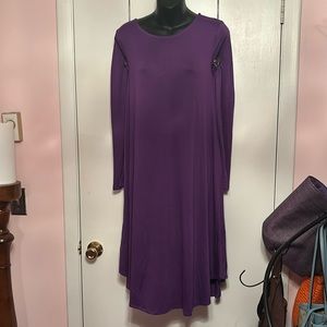 Purple swing long sleeve tunic Dress